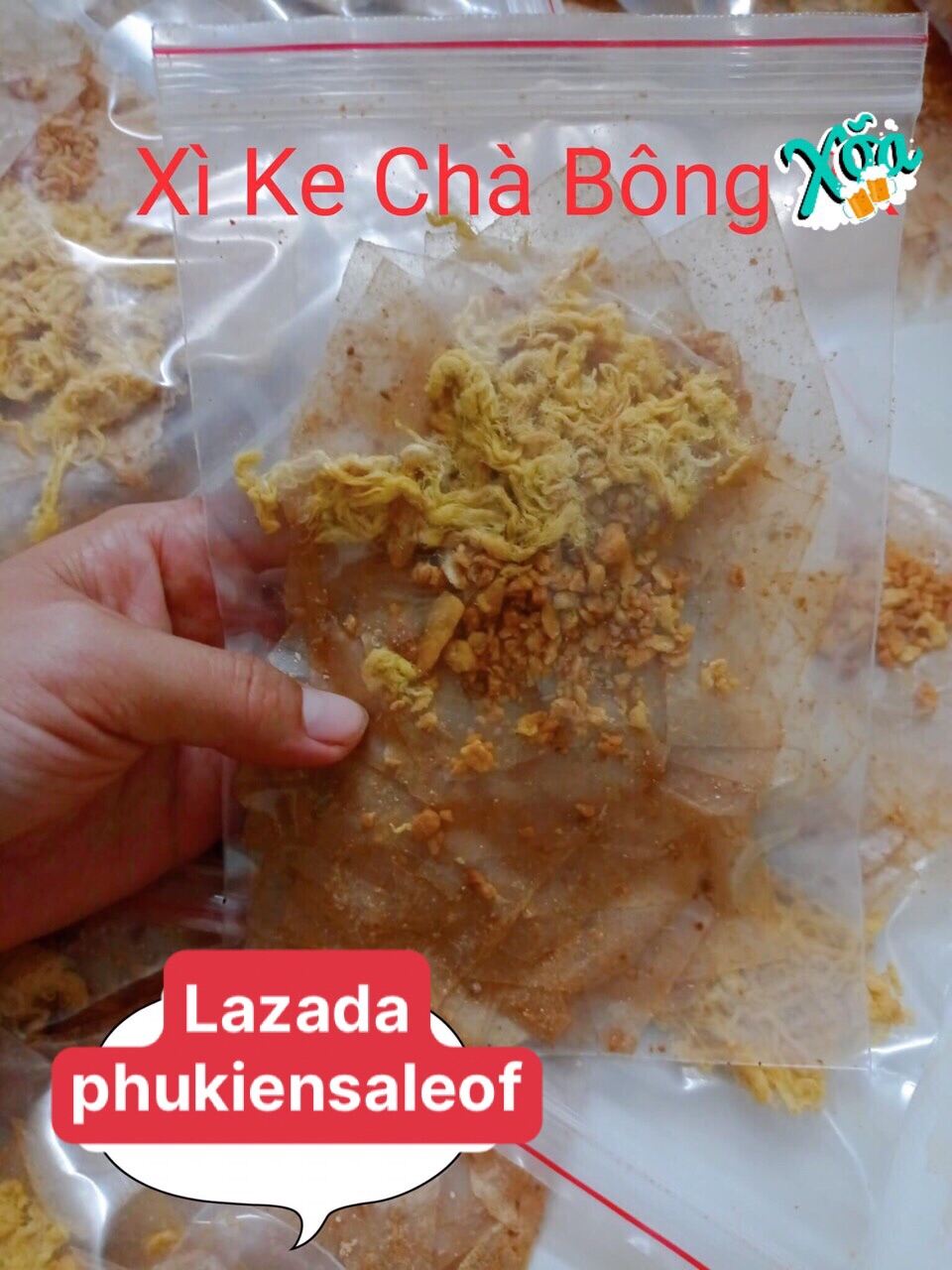 Bánh tráng muối tỏi chà bông 1 bịch