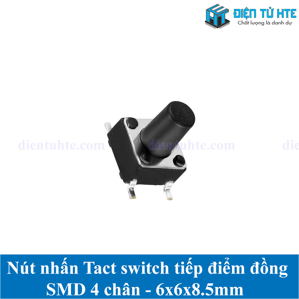 Nút nhấn 4 chân dán SMD tiếp điểm đồng 6x6 (Gói 20 cái)
