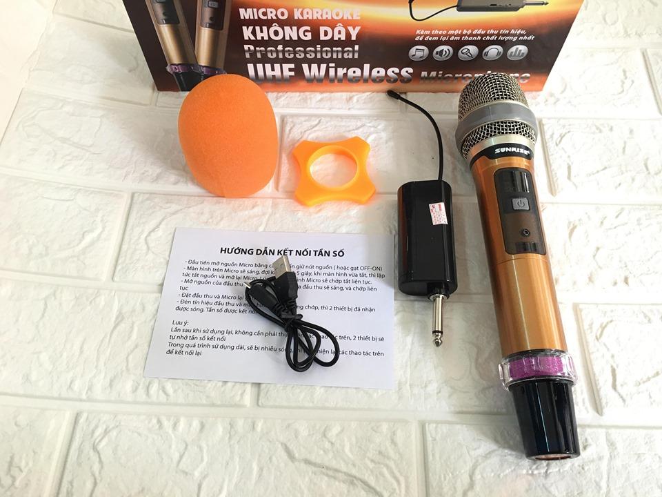 [Nhập ELJAN22 giảm 10% tối đa 200k đơn từ 99k]Micro Không Dây Sunrise SM-3 (Loại 1 Mic) – Hàng Chính Hãng