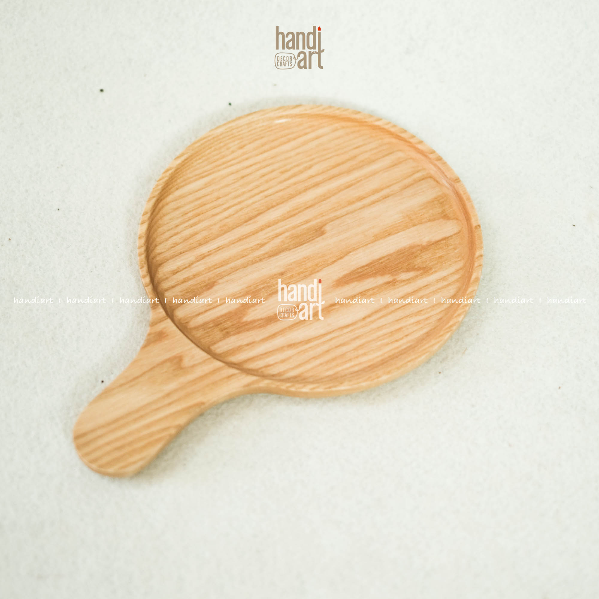 Đĩa gỗ tay cầm tròn - Khay gỗ pizza