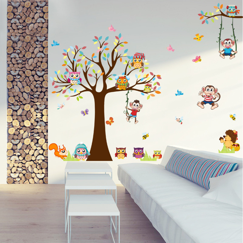 Decal dán tường KHU VƯỜN VUI NHỘN- XL8192-- Decal dán tường cho bé - Decal dán tường động vật