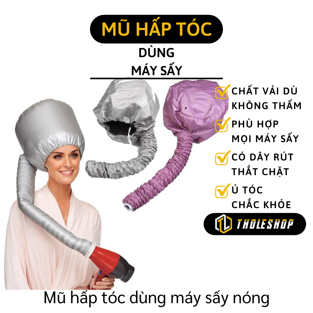 Mũ hấp tóc cá nhân tại nhà - Mũ hấpdầu, ủ tóc dùng máy sấy nóng an toàn, chất vải không thấm nước