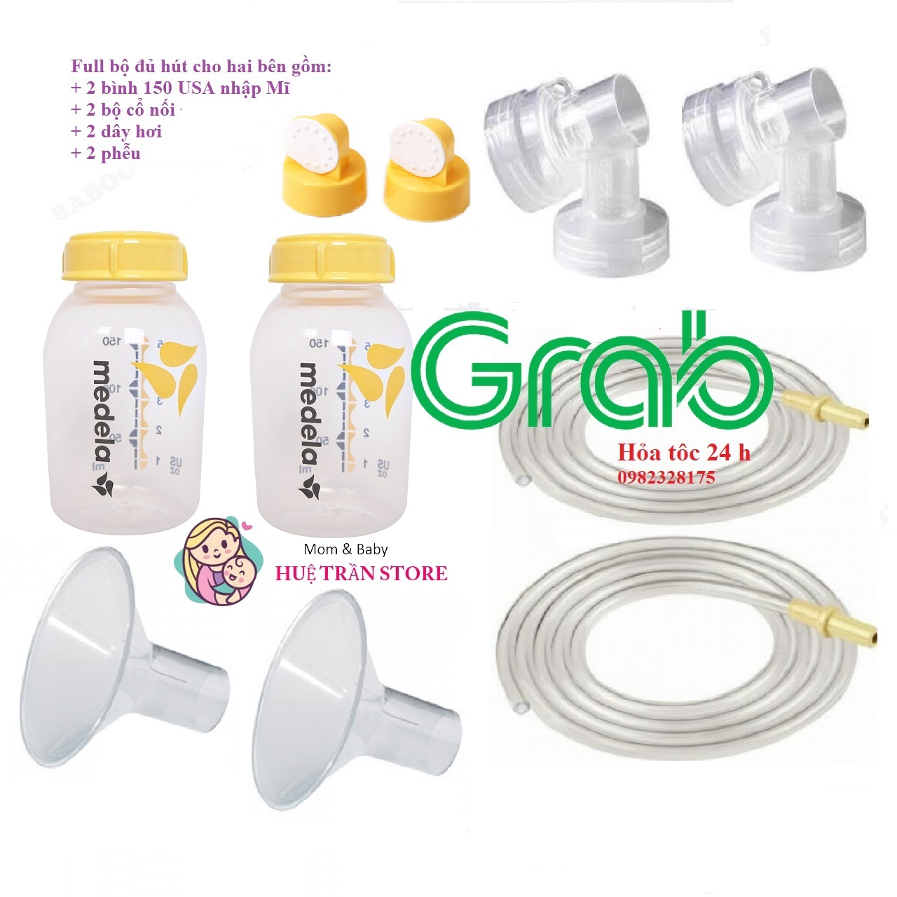 Bộ phụ kiện full máy hút sữa medela, spectra, unimom hàng việt nam thay thế... đủ size 13/15/17/18/19/ 21/ 24/ 27/30