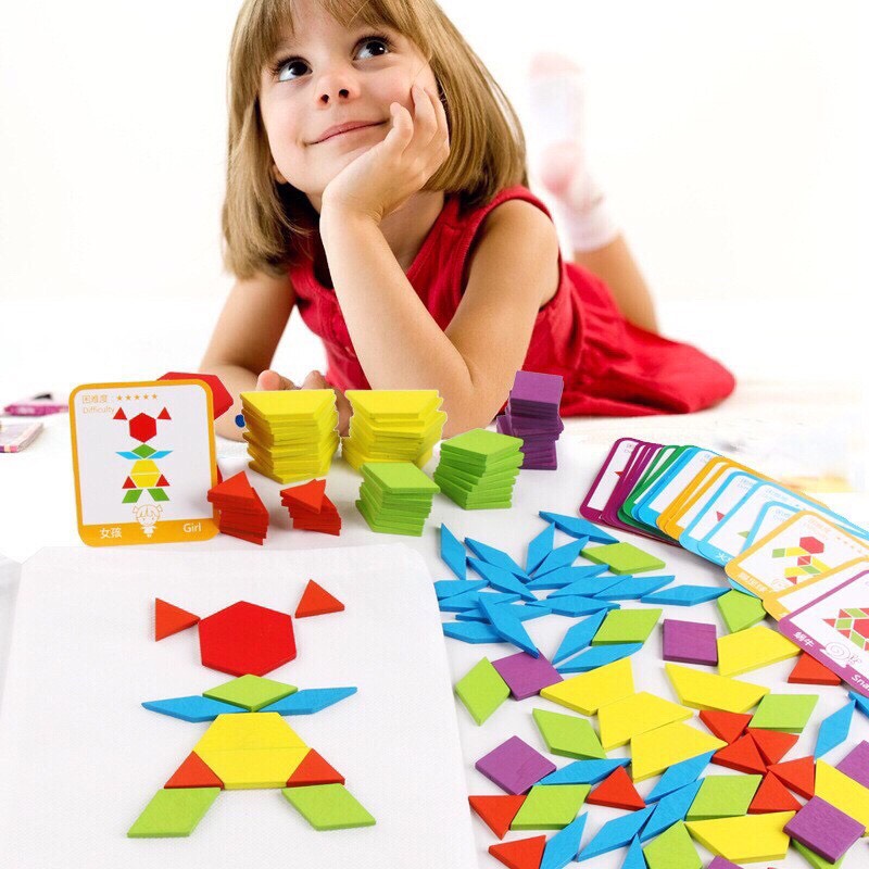 Bộ Ghép Hình Sáng Tạo Pattern Block 155 Chi Tiết