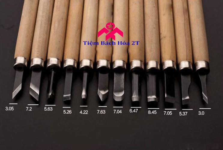 Bộ 12 dao khắc - đục - tiện gỗ đa năng