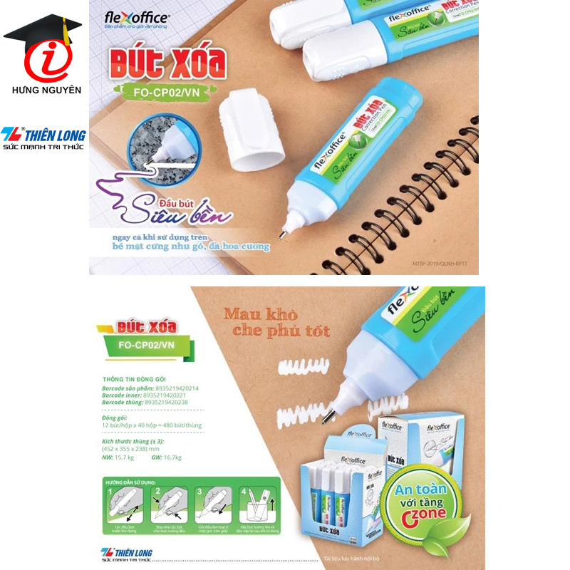 Bút xóa nước Thiên Long Flexoffice FO-CP02/VN 12ml