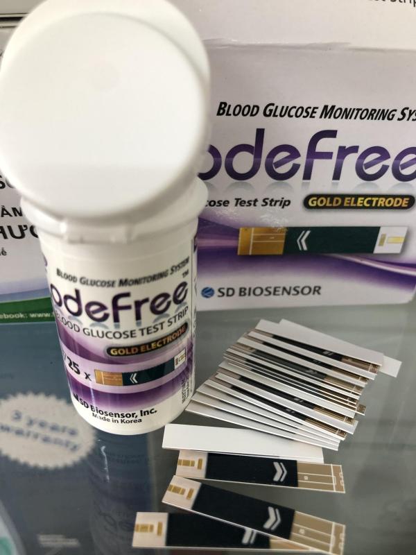 Hộp 50 que thử đường huyết test thử tiểu đường đường huyết SD Codefree (tiểu đường SD Code free) của Hàn Quốc