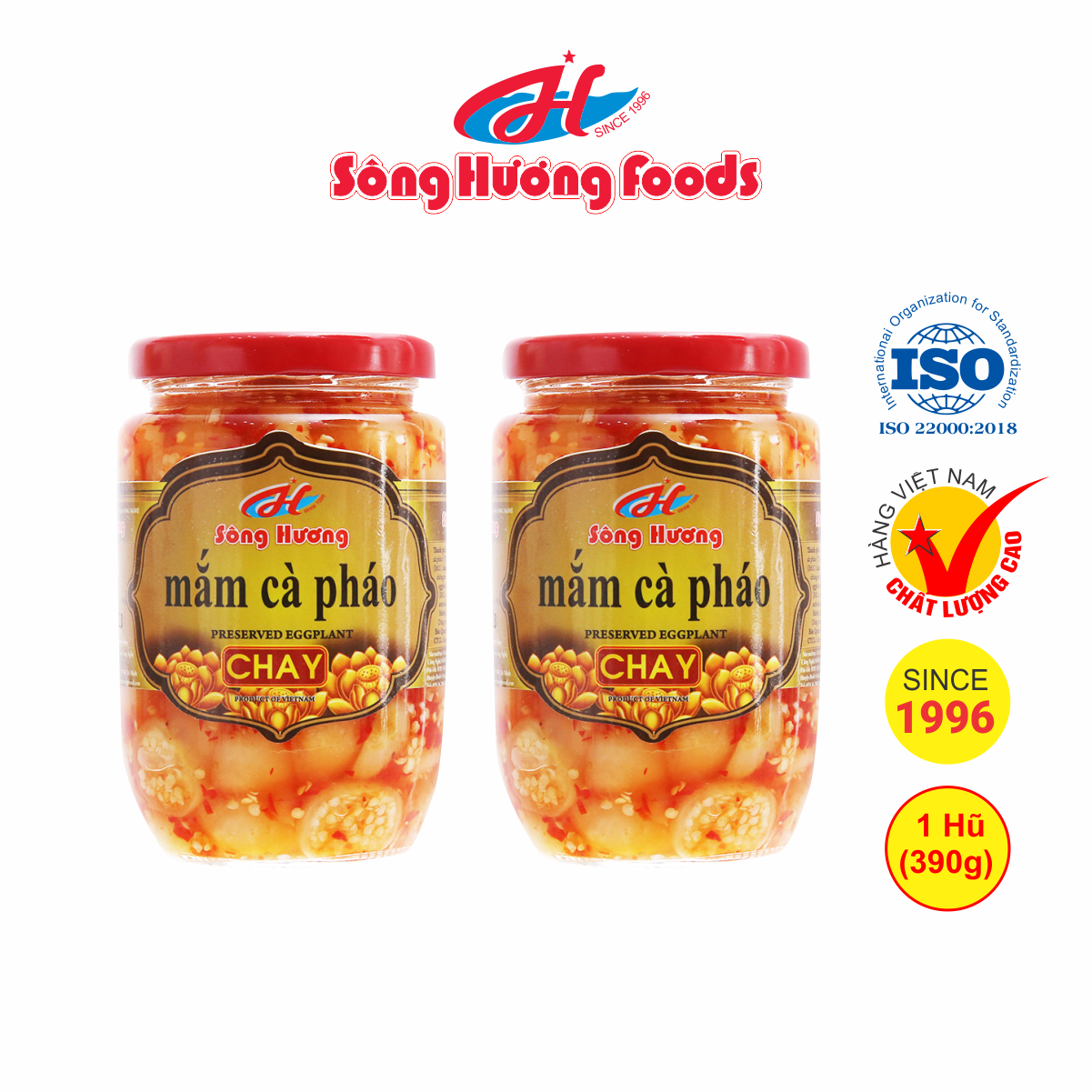 2 Hũ Mắm Cà Pháo Chay Sông Hương Foods Hũ 390g - Ăn kèm cơm , bún , phở