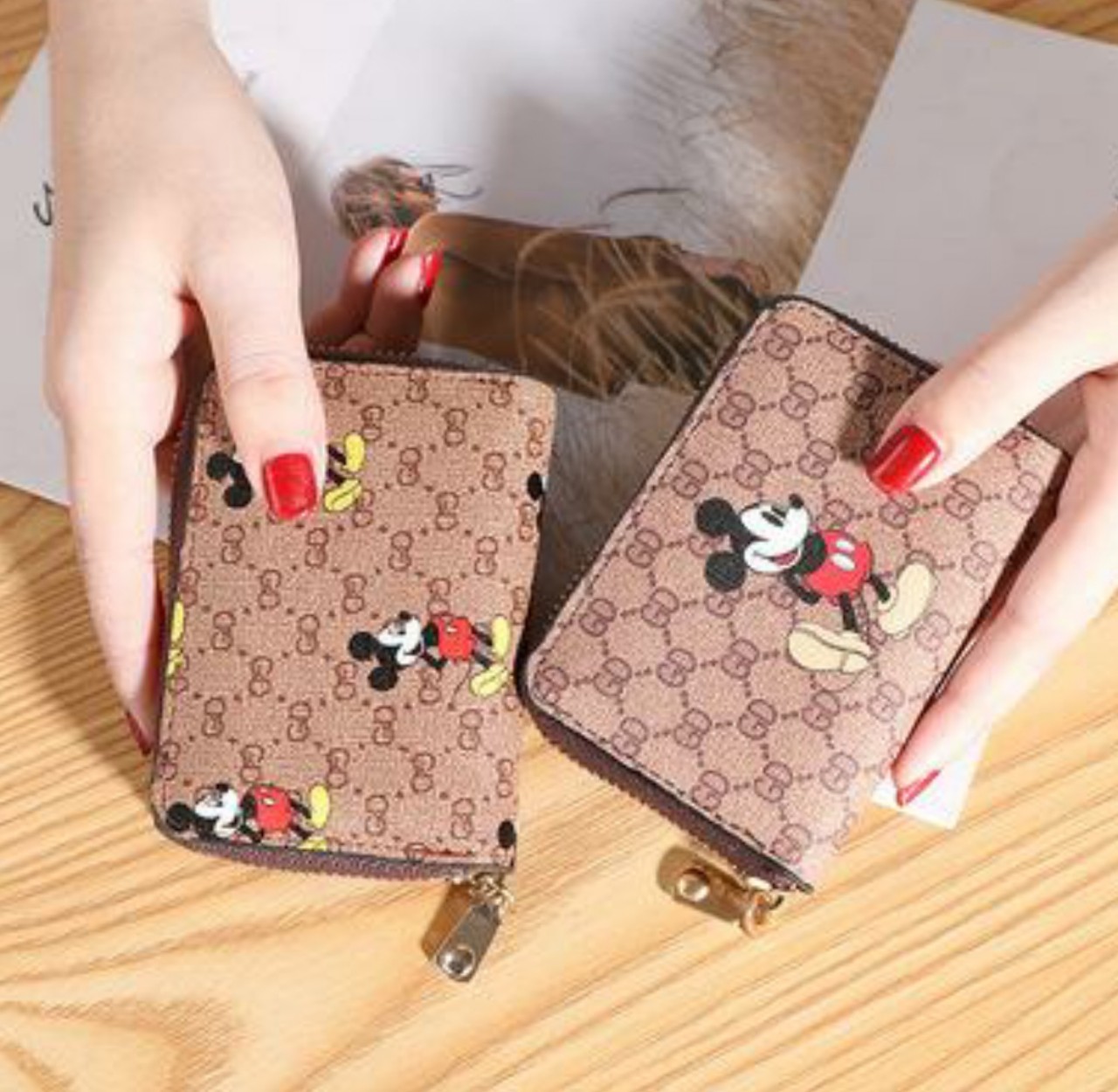 [HCM]Ví cầm tay nữ mini in hình chuột dễ thương
