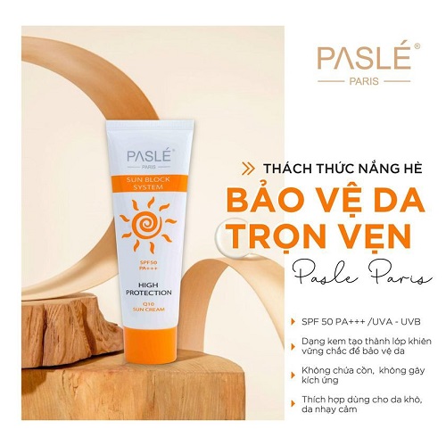 Kem siêu chống nắng pasle q10 sun cream spf50