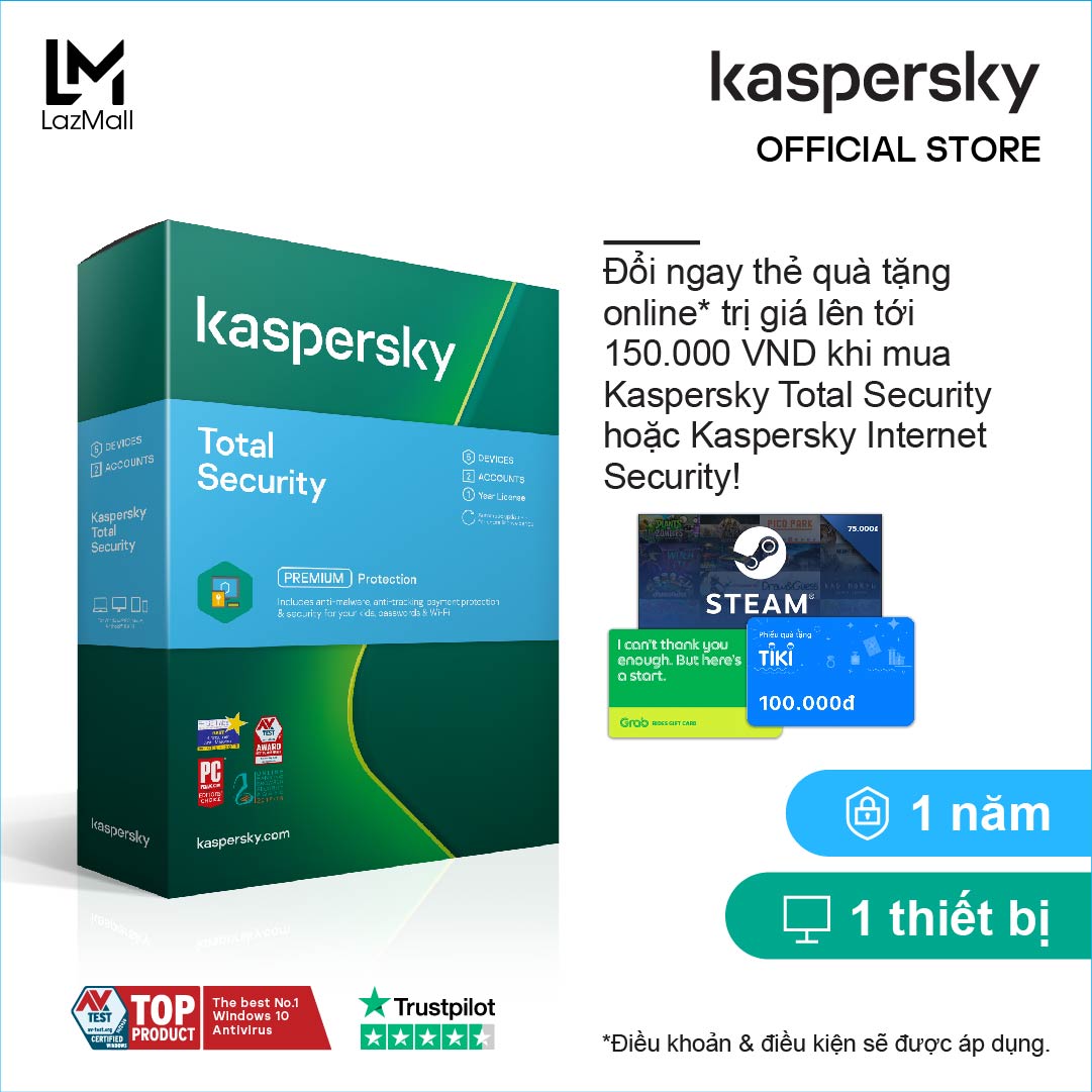 Phần mềm diệt virus Kaspersky Total Security