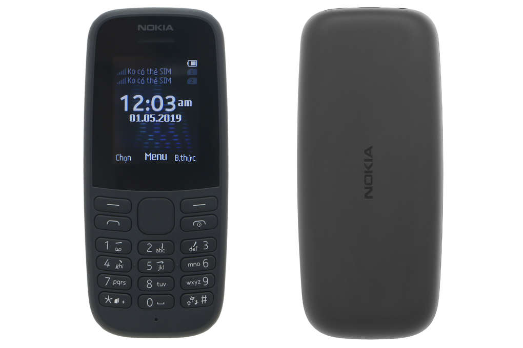 Điện thoại Nokia 105 2 Sim 4G (Hàng mới main chính hãng không hộp đủ phụ kiện) BH 12 tháng