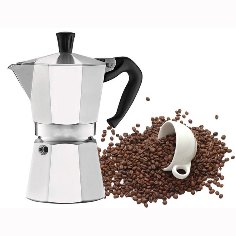 Bình pha cafe Moka Pot 300ml Loại Tốt - Ấm pha cafe - Bình pha cà phê - Ấm pha cà phê - Ấm pha cafe siêu tốc - Máy pha cà phê ,Có thể sử dụng là ấm pha trà, ấm pha chè, ấm pha trà mini