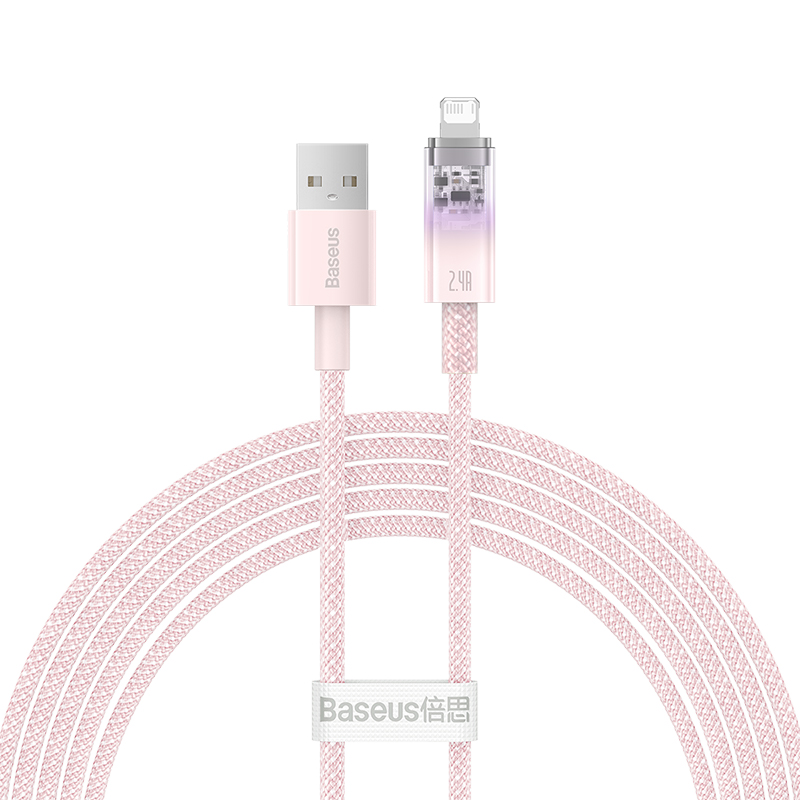 Cáp Sạc Baseus Explorer 2.4A USB to Ln | Chống Nóng An Toàn, Thiết Kế Trong Suốt