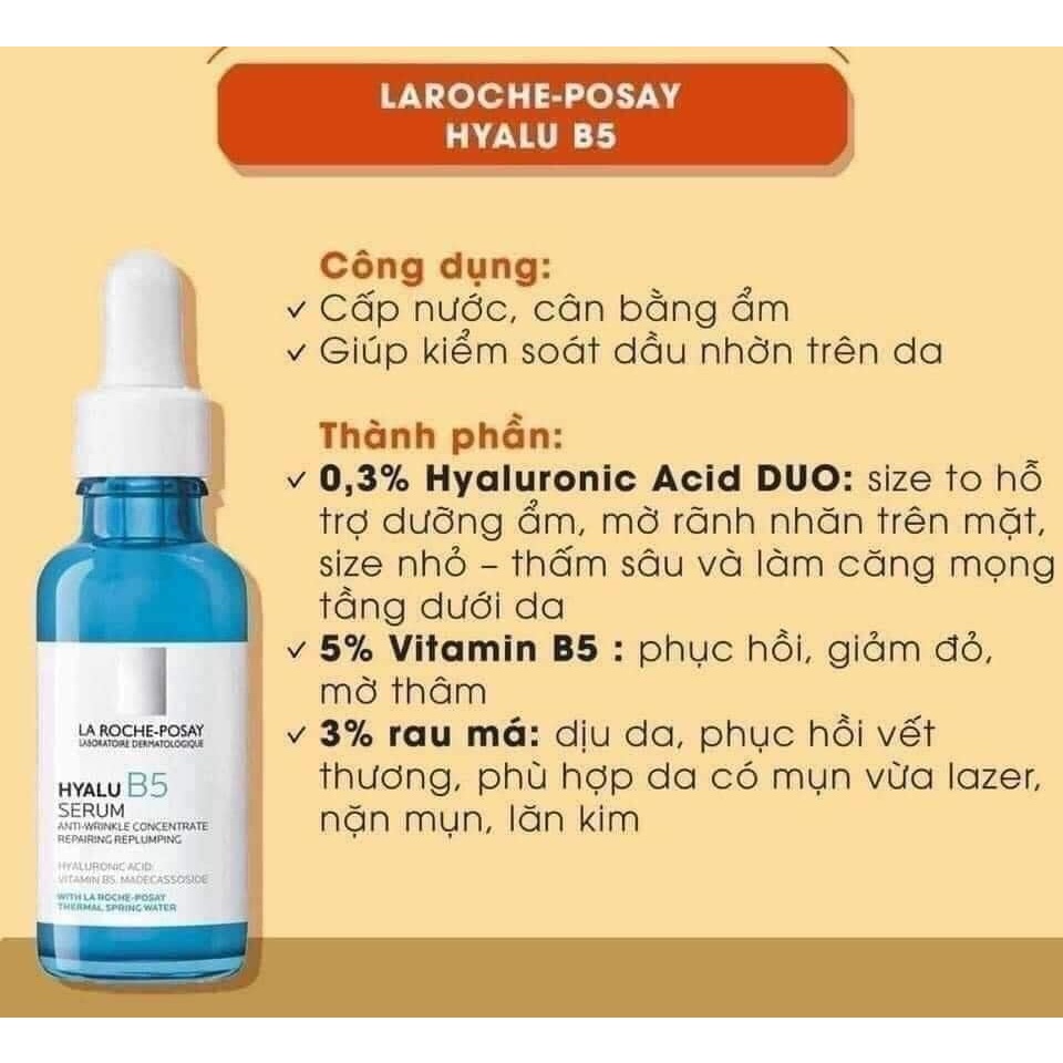 La Roche - Posay HYALU B5  Serum dưỡng chất chuyên sâu giúp hỗ trợ quá trình cấp ẩm tái tạo da