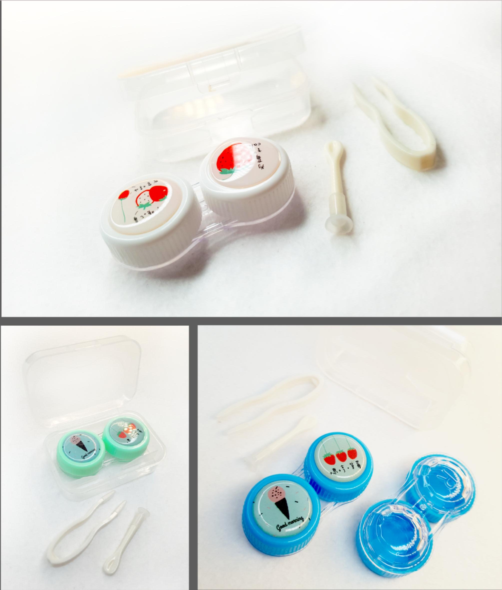 [HCM]Bộ dụng cụ đeo lens trái cây đủ màu (Khay màu + cây gắp + cây đeo lens)