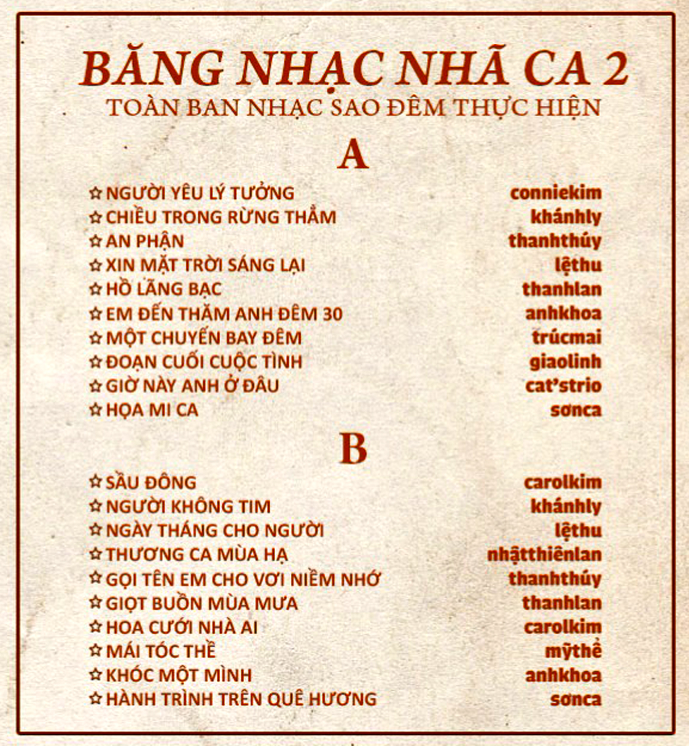 [MDCD] Nhạc 1975 - Bộ 2 Đĩa CD Băng Nhạc Nhã Ca Số 2
