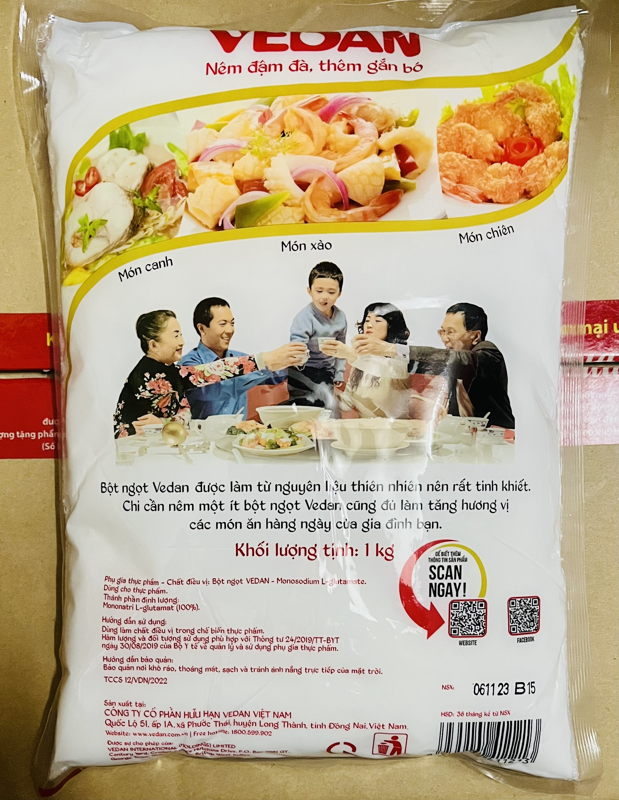 Bột ngọt (hạt lớn) Ajinomoto/(hạt nhỏ) Vedan gói (1kg)