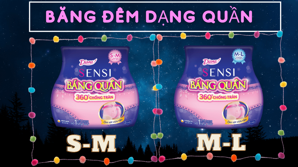 Băng vệ sinh quần diana size S-M / M -L ( 2 miếng )