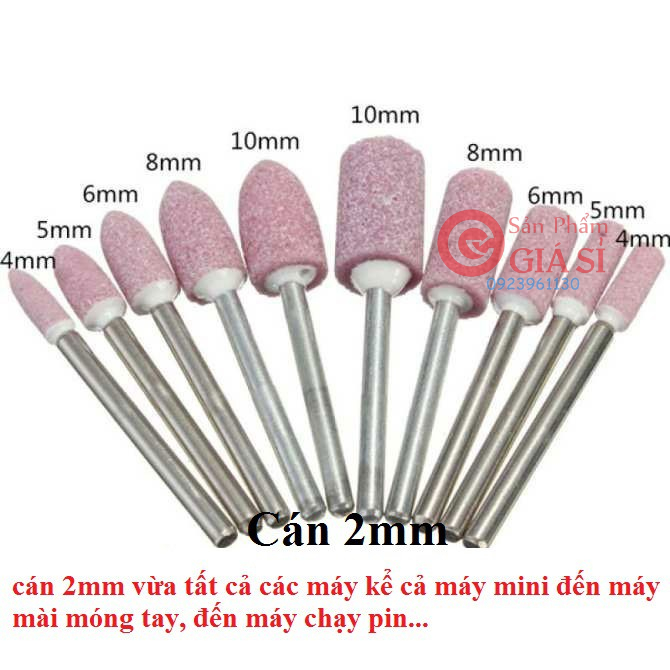 Bộ 10 mũi đá mài mini trục 2mm