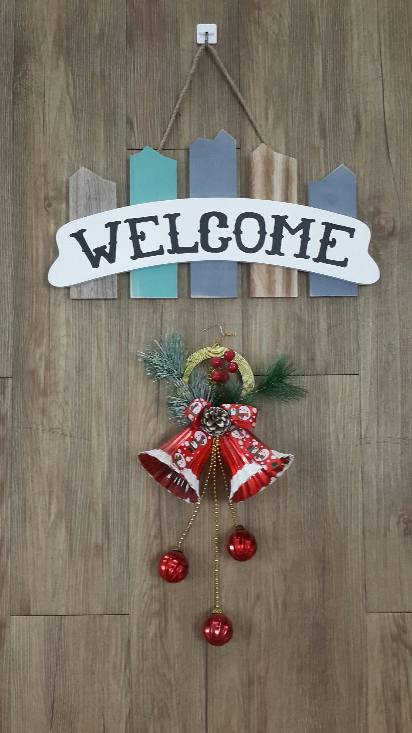 Bảng gỗ Welcome treo trang trí
