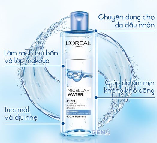 Nước tẩy trang tươi mát L'Oreal Micellar Water Refreshing (400ml)