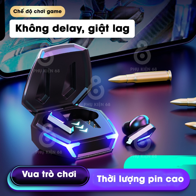 Tai nghe bluetooth Gaming M10 TWS 5.2 Tai nghe không dây bass mạnh mẽ có mic , độ trễ cực thấp,âm thanh đỉnh cao