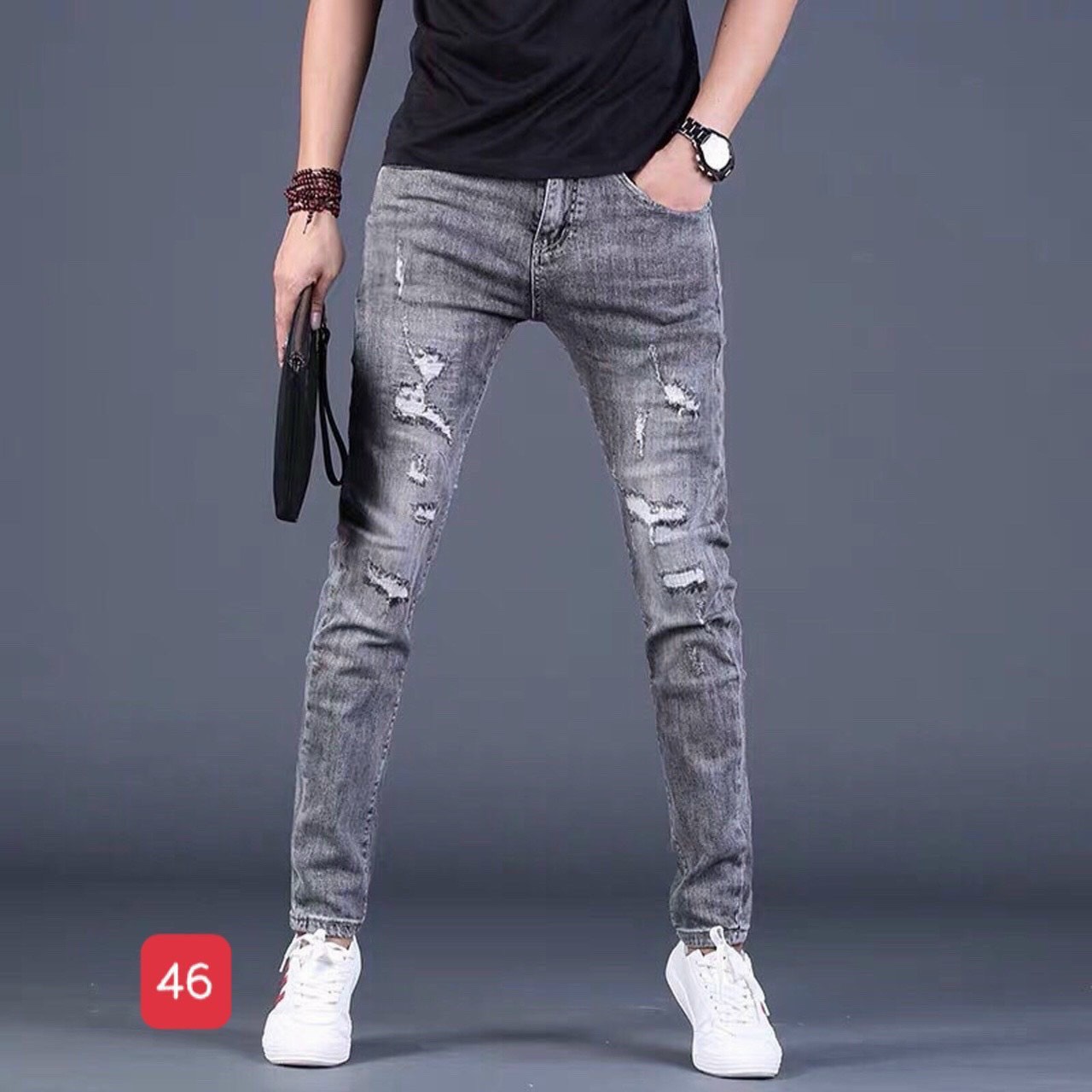 [Hoàn Tiền 15%] Quần jean nam rách vải sơn cao cấp hàng super chuẩn shop ( ảnh thật shop tự chụp ) siêu đẹp , thời trang Diễm Nhi Shop lmhoa5