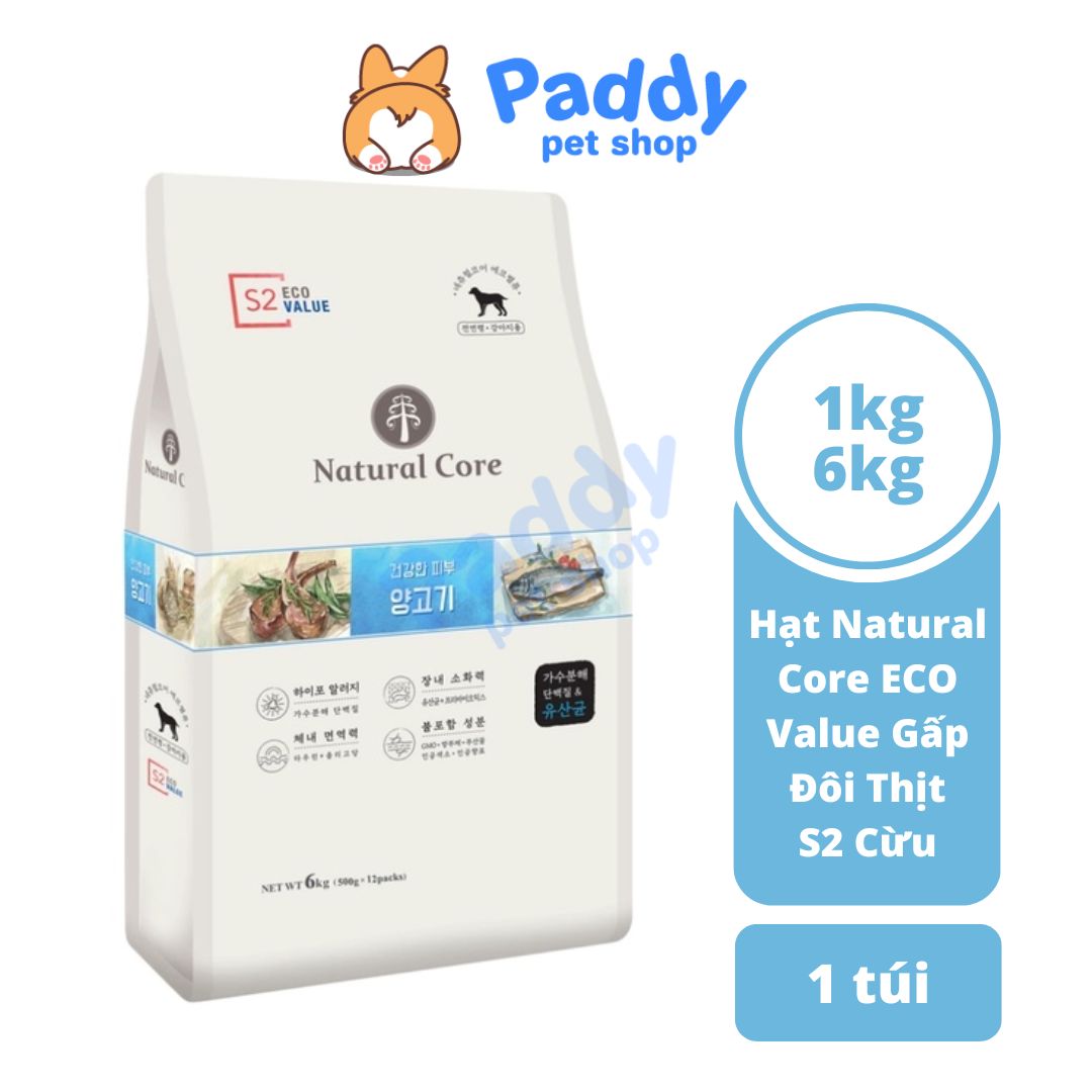 Hạt cho chó mọi lứa tuổi hữu cơ natural core eco value gấp đôi thịt
