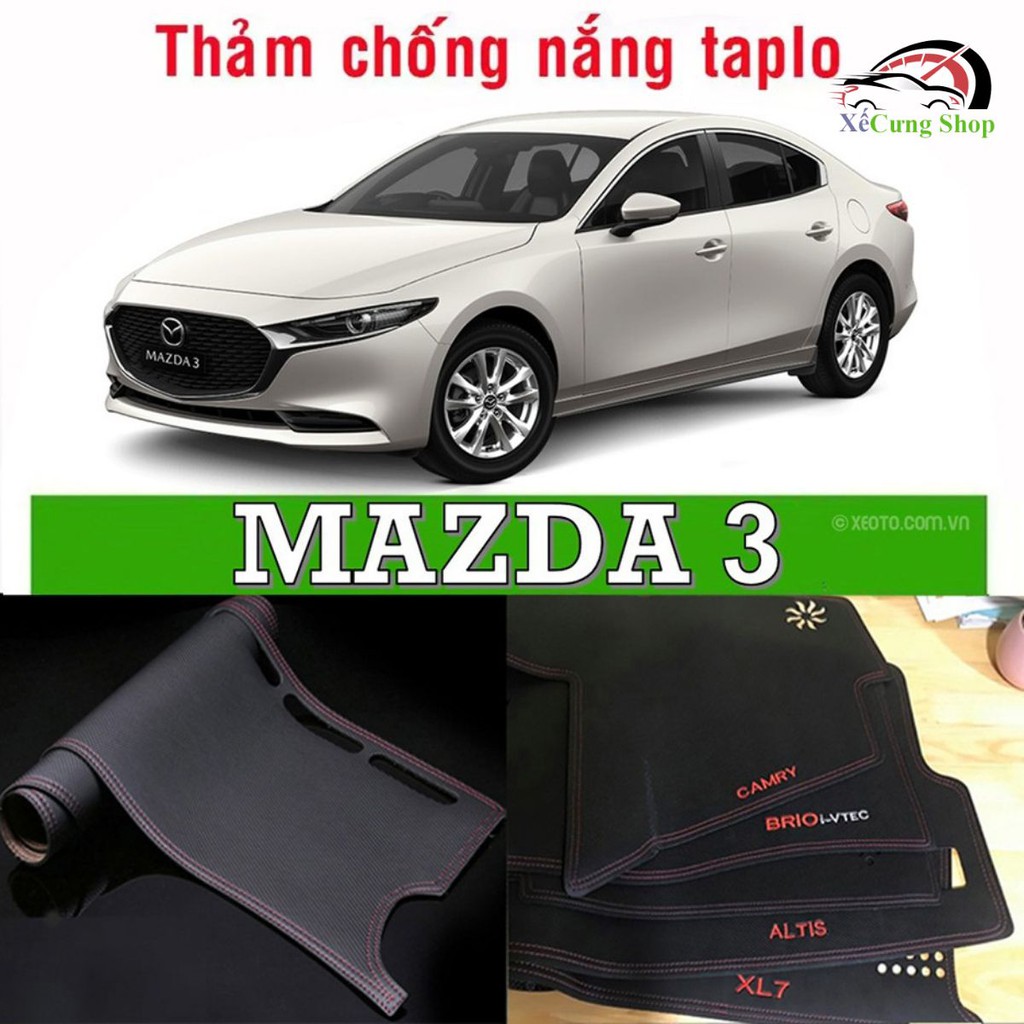 Thảm Taplo Xe MAZDA 3 2015-2021 Mẫu Da Carbon Cao Cấp Có Đế Chống Trượt Giúp Che Nắng Taplo và Chống Lóa Mắt