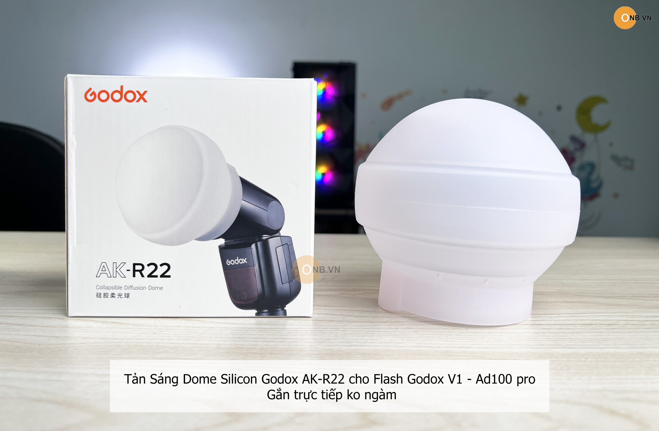 Godox AK-R22 Diffuser Dome silicon tản sáng Flash Godox V1