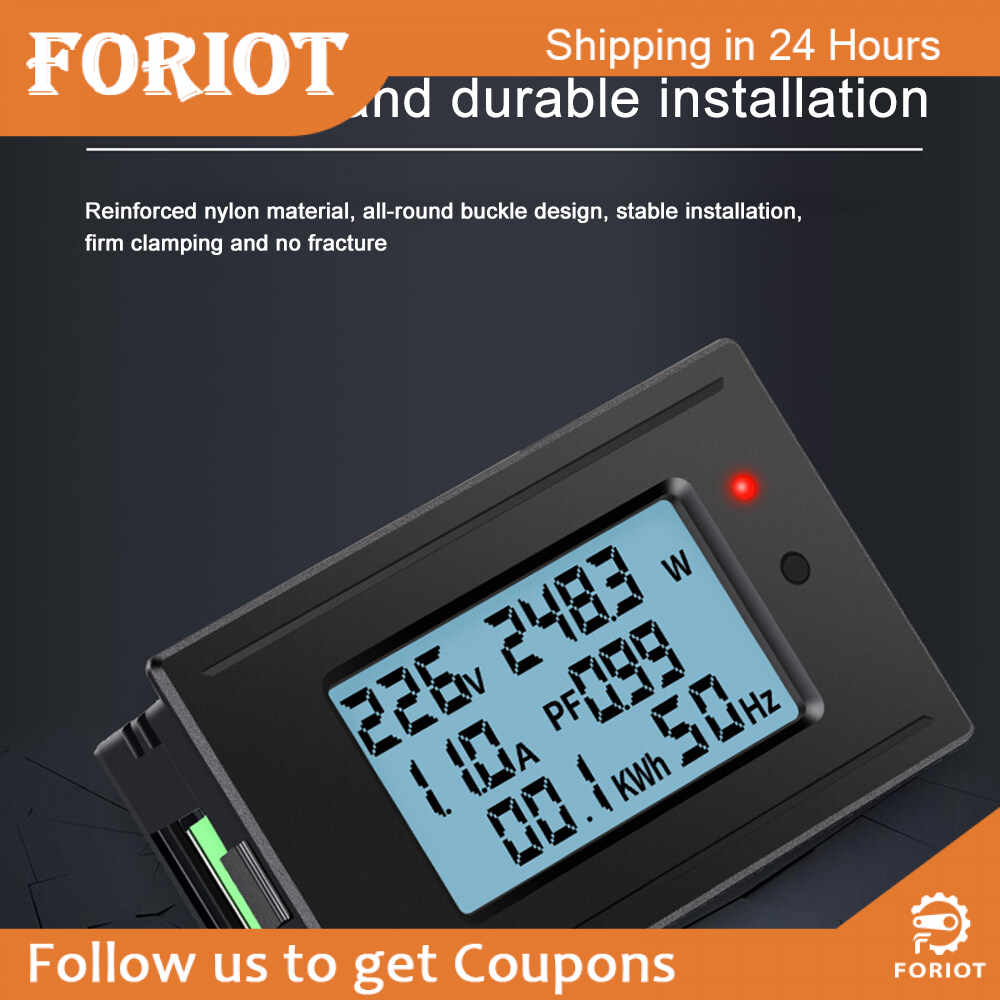 Foriot AC Digital Display Voltage Current Power and Electricity Watt-hour Meter