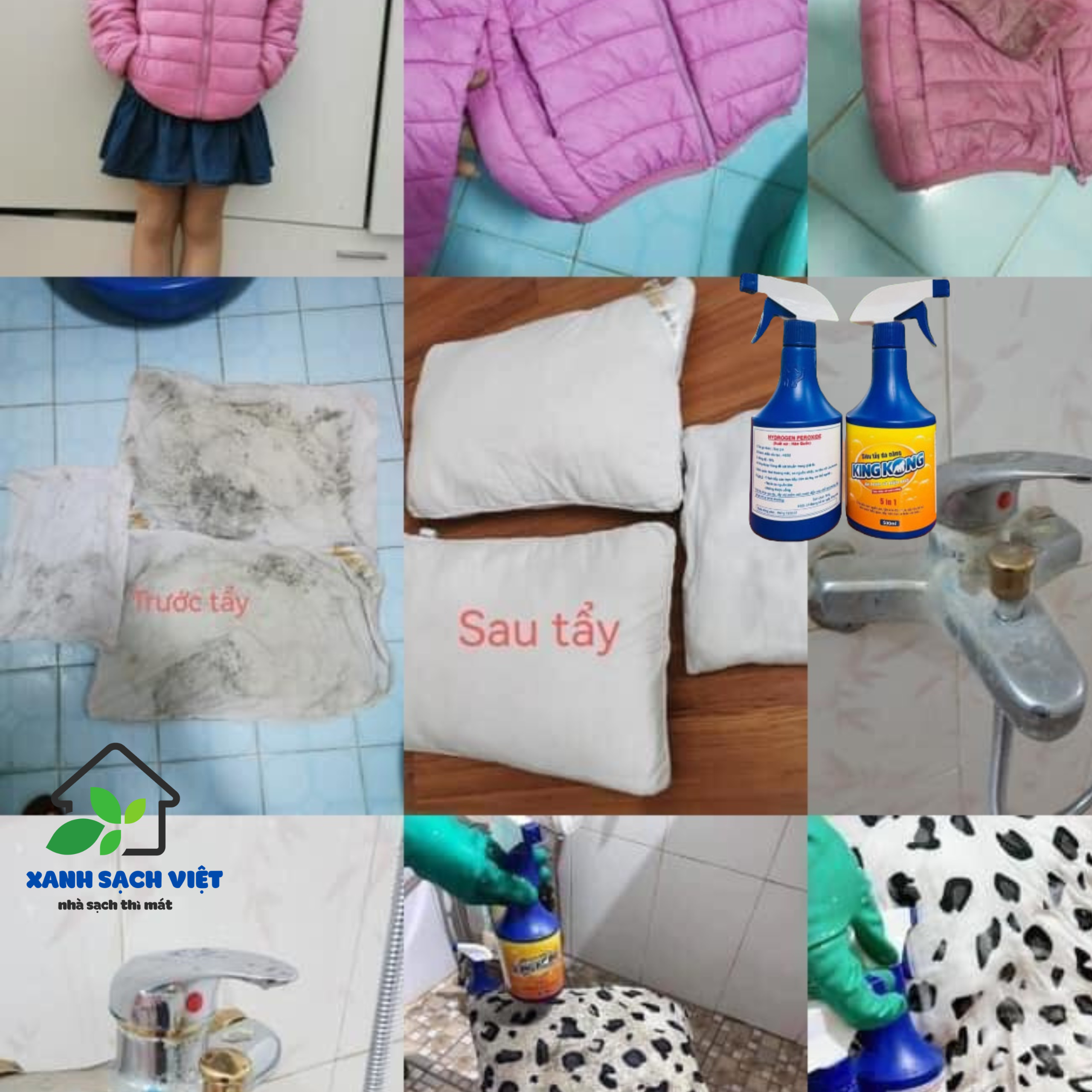 Cặp siêu tẩy đa năng KINGKONG, tẩy mốc quần áo, giầy dép…