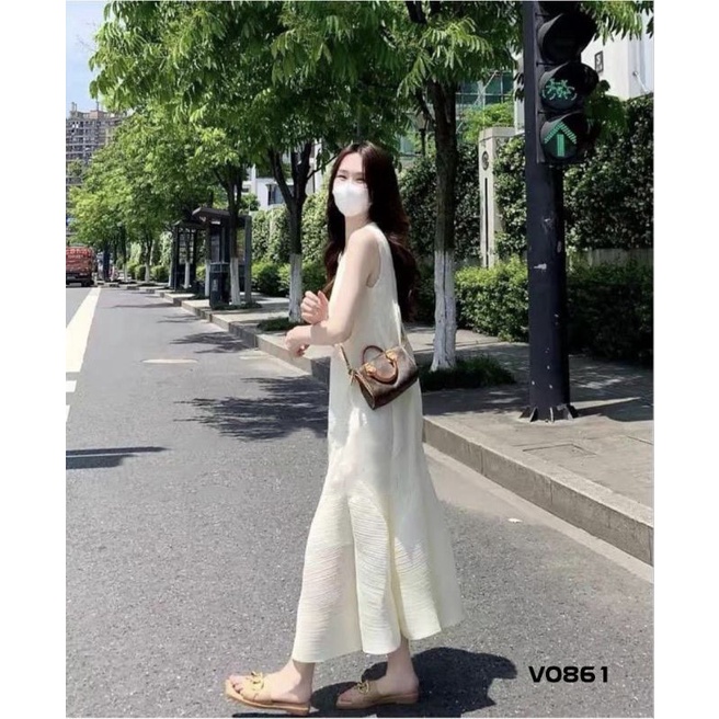 [KÈM ẢNH THẬT] VÁY SUÔNG SÁT NÁCH ĐUÔI CÁ VÂN EO