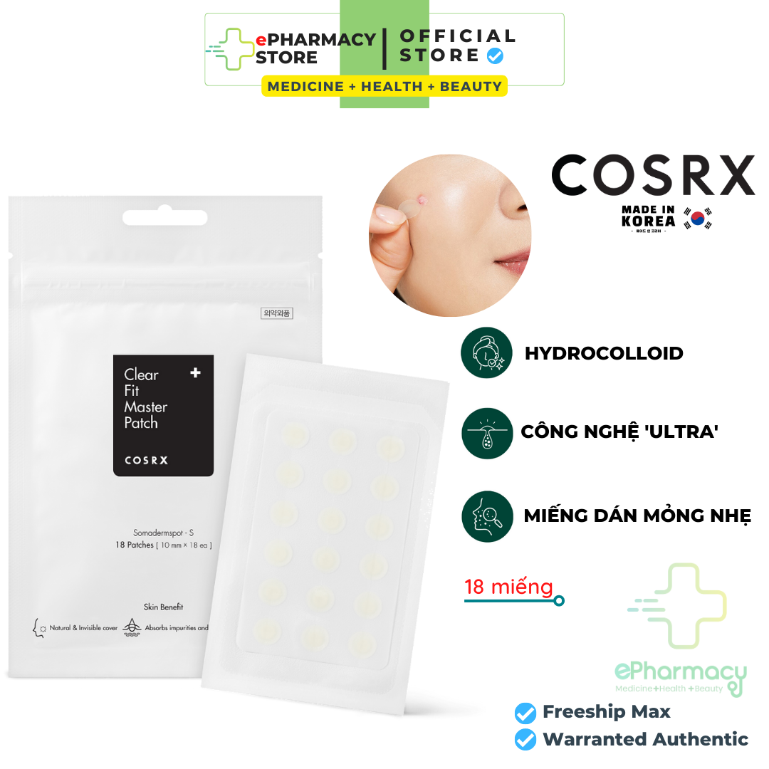 Miếng Dán Mụn Cosrx - Acne Pimple Master Patch 24 miếng / The Clear Pit Master Patch 18 miếng