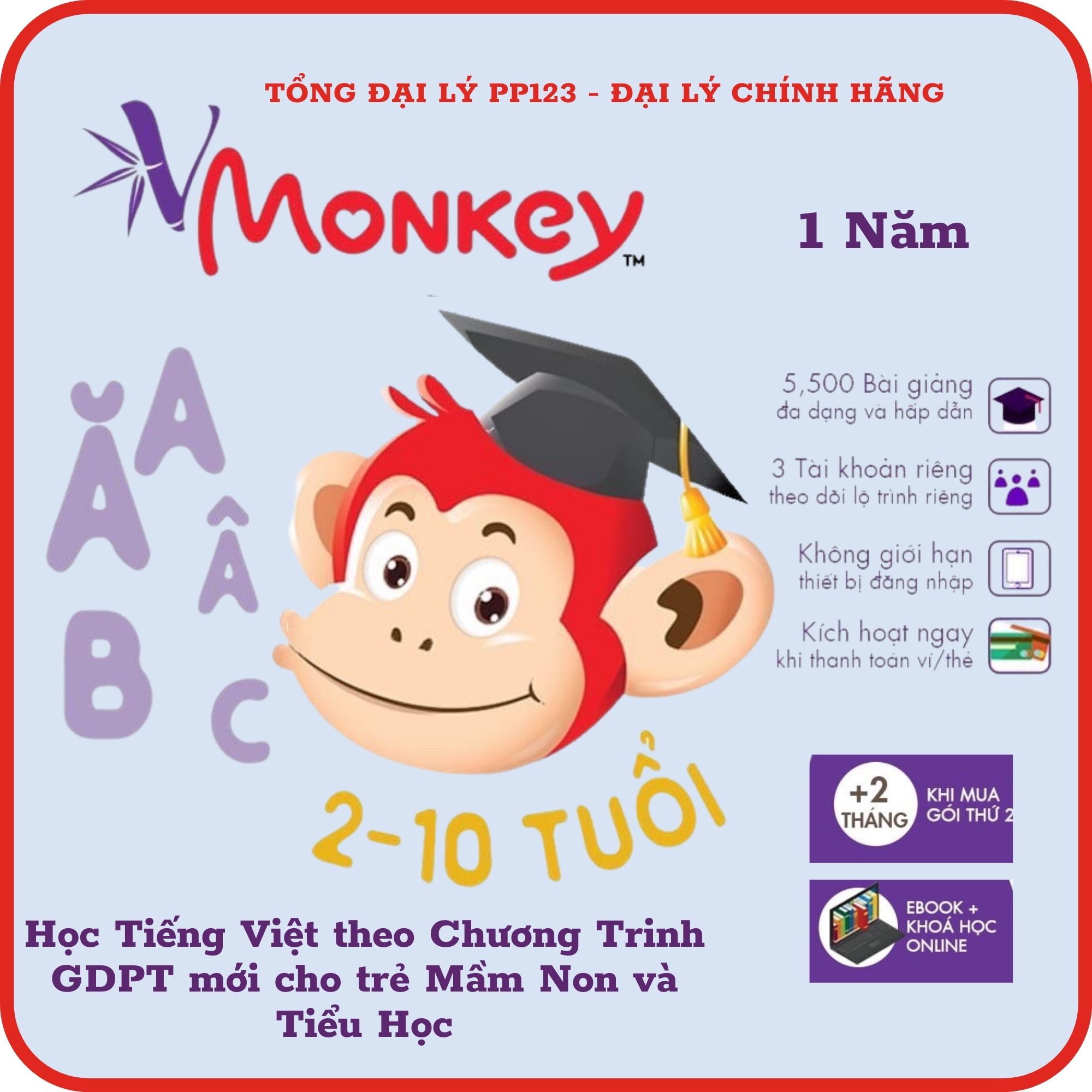 Vmonkey 1 năm - phần mềm đọc tiếng việt