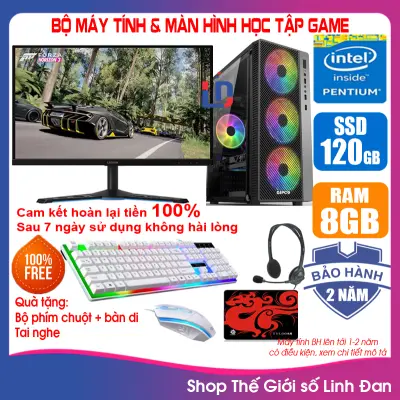 [Trả góp 0%]Bộ case máy tính Game - Học tập LED + Màn hình 20-24 inch CPU Pentium G2010 / Ram 4-8GB / SSD 120-240GB / VGA 1-2GB chơi PUBG mobile, LOL, Fifa3, Cs Go, GTA 5 ... [TẶNG: Phím chuột + lót chuột + Tai nghe] GAG2  LLD [ LINH ĐAN ]