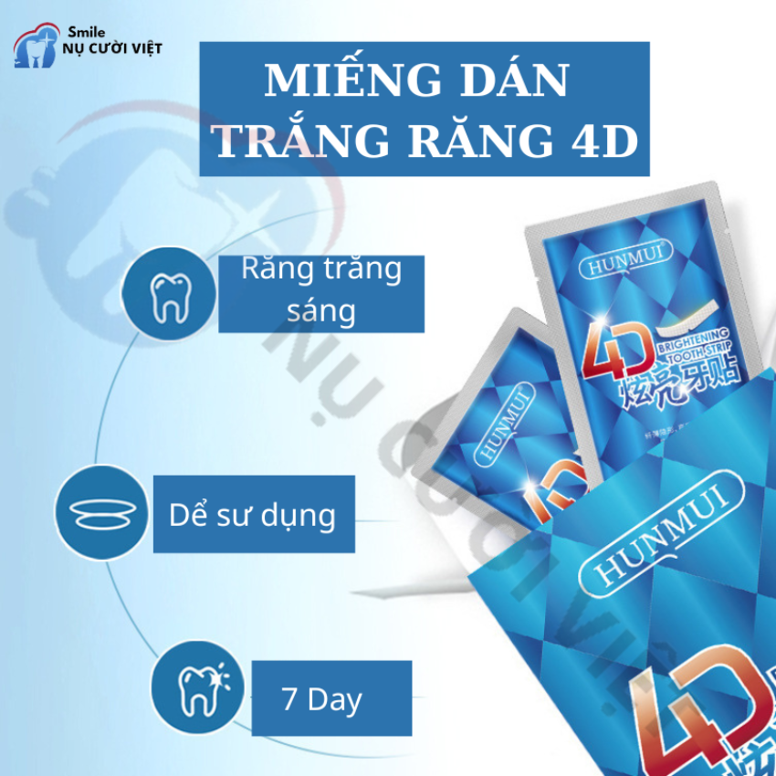 Miếng Dán Trắng Răng 4D Trắng Nhanh Dể Sử Dụng 7 Day