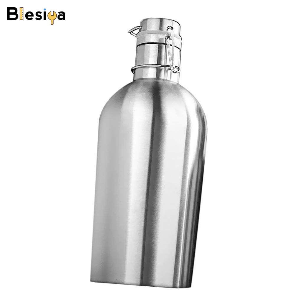 Blesiya Swing Top Hip Flask Stainless Steel Home Brew Beer Growler Bottle Silver