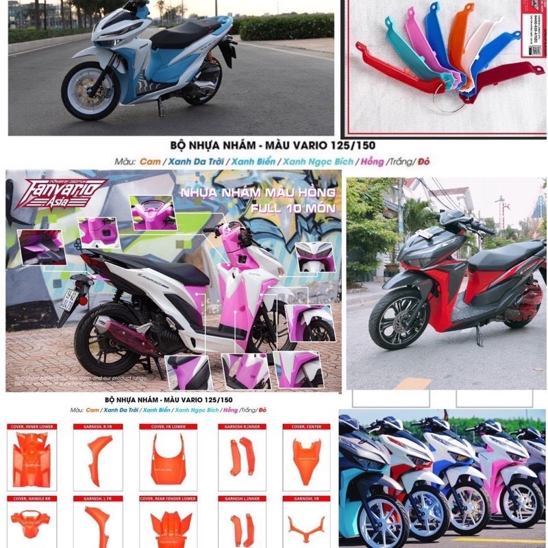 Full áo nhựa nhám clcik125 vario 2018 và 2021 fanvaro