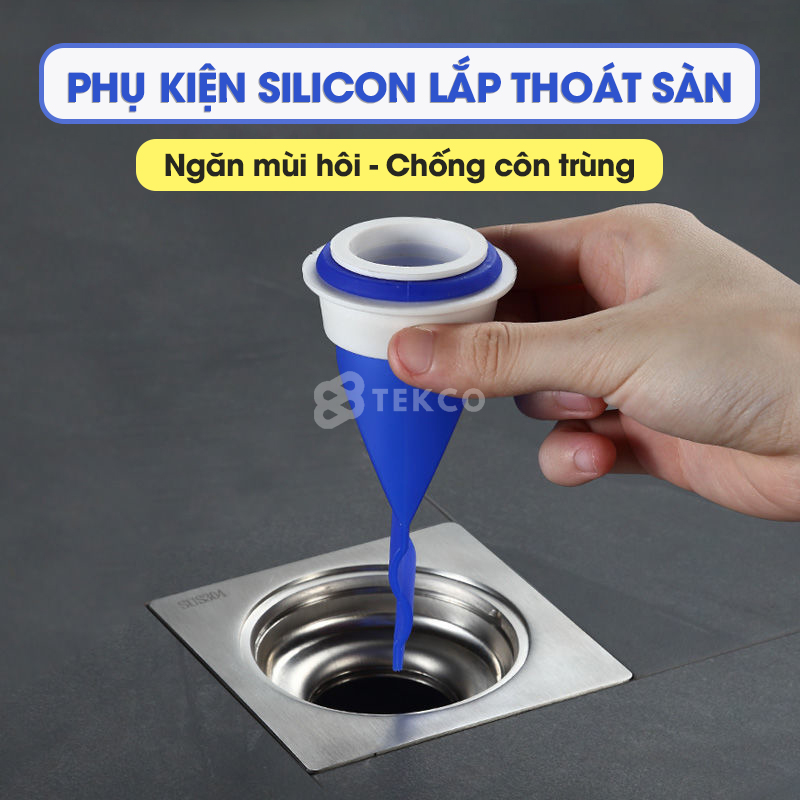 Ống silicon chặn mùi hôi cống ngăn côn trùng chống trào ngược, phễu cao su lắp thoát sàn nước, bộ nắp ngăn mùi nhà tắm nhà vệ sinh