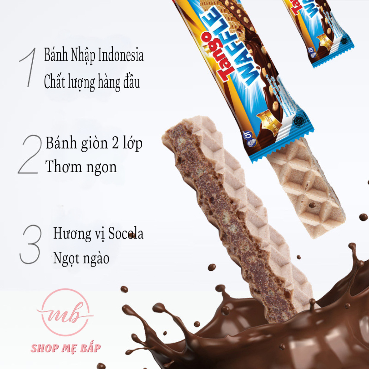 Bánh Xốp Socola Tango Waffle 160Gram (20cái) - Hàng Nhập Indonesia [Date 04/2022]