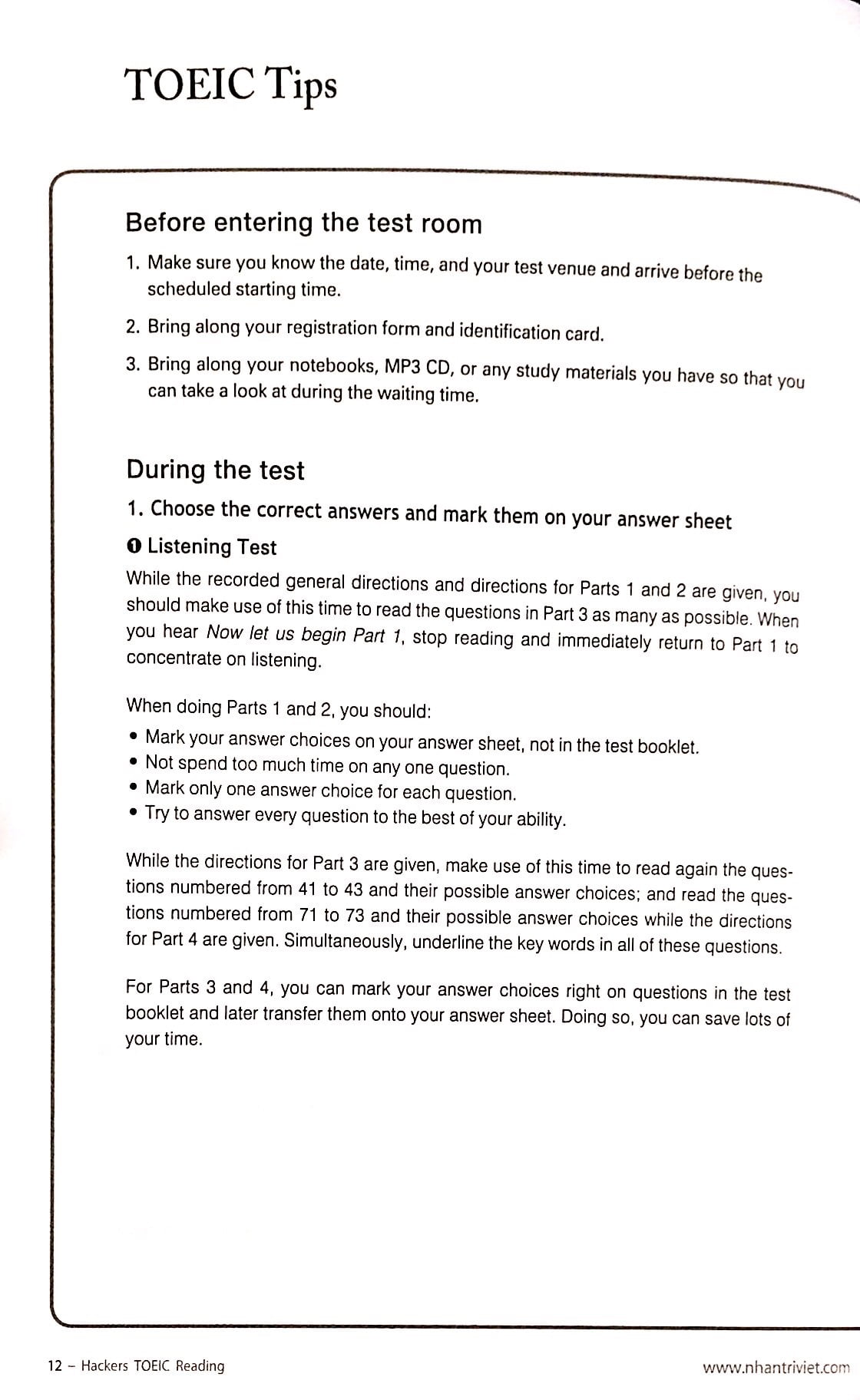 Fahasa - Hackers TOEIC Reading