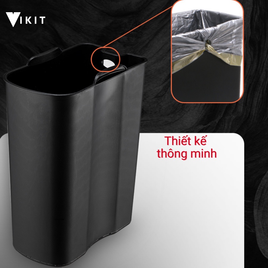 Thùng rác INOX đóng nắp chậm cao cấp VIKIT R16