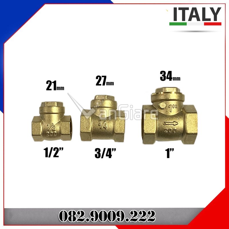 Van nước 1 chiều - van 1 chiều lá lật ITALY phi 21 27 34 42 49 60