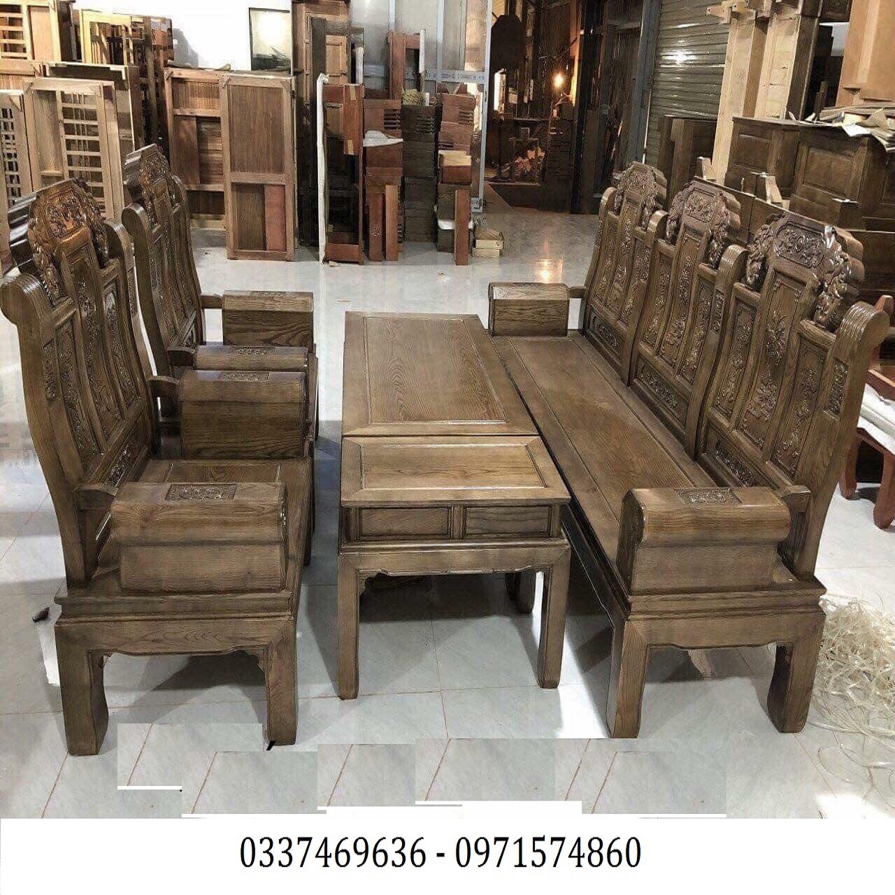 Bộ Bàn Ghế Âu Á Gỗ Sồi Nga