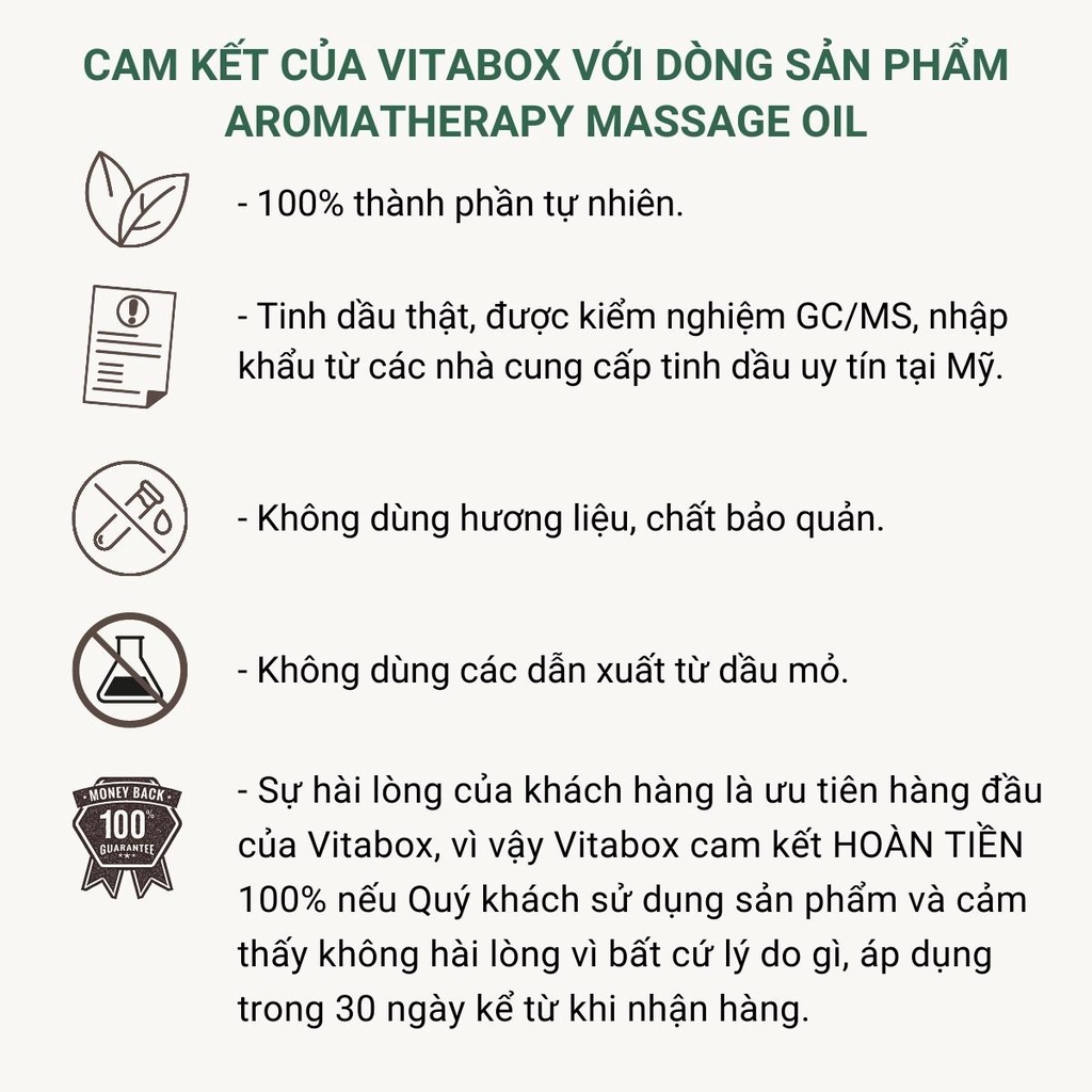 Dầu massage body VITABOX Ginger aromatherapy massage oil