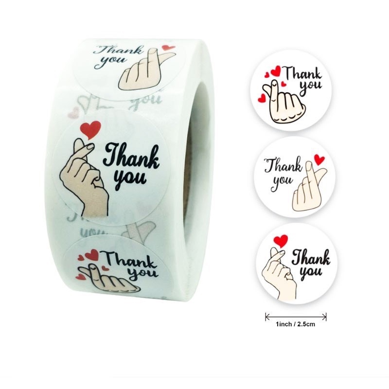 ✳❍ 500 miếng tem dán chữ thank you