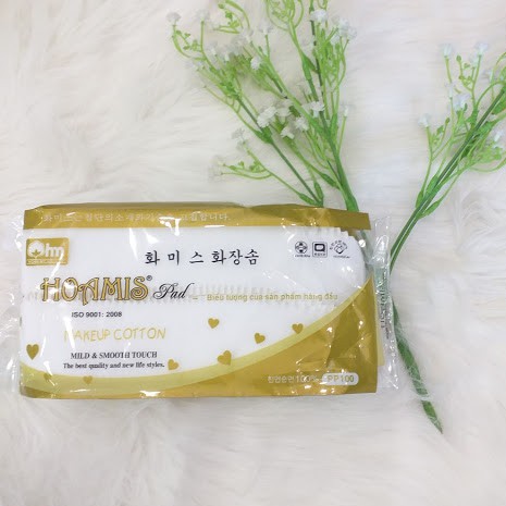 Bông tẩy trang cao cấp Hoamis 100 - 150 miếng