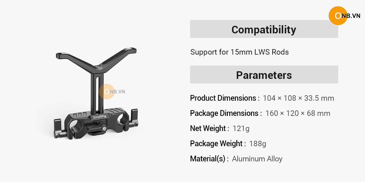SmallRig 15mm LWS Universal Lens Support 2681